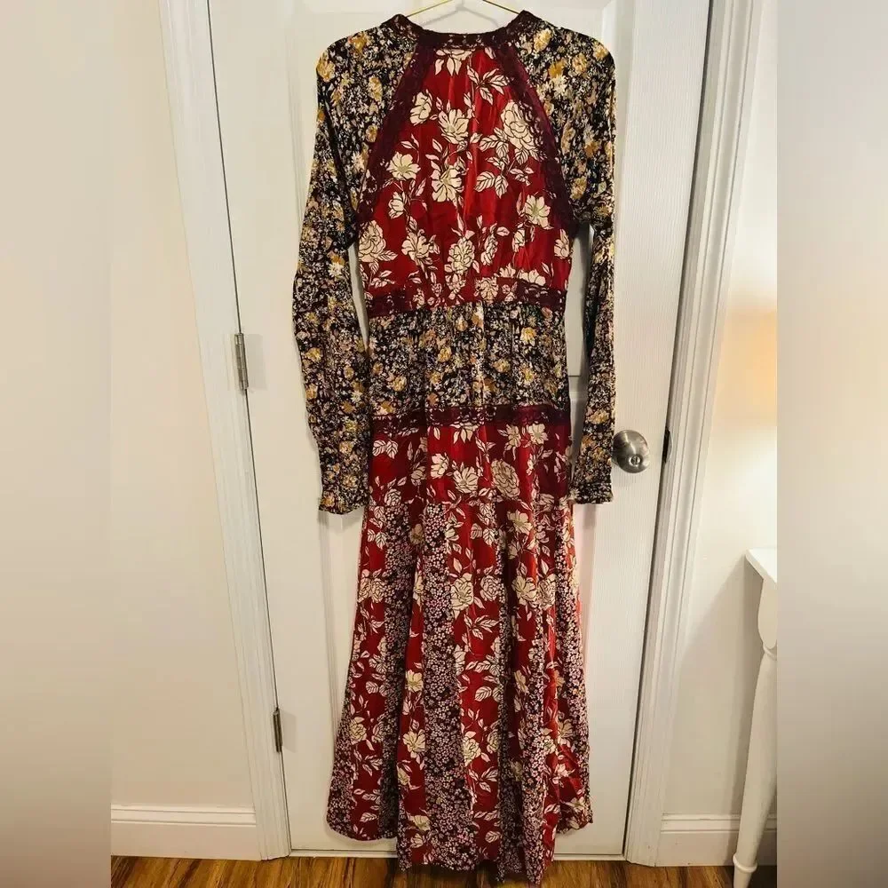 Free People Multicolor Floral Long Sleeve Dress NWOT